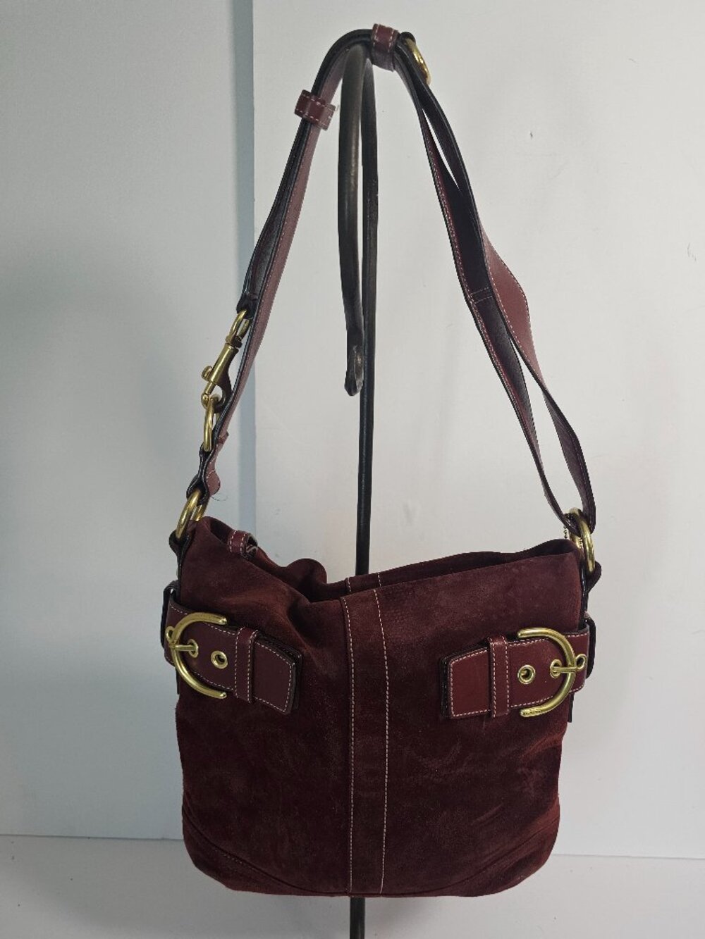 Coach Bag Soho Burgundy Suede Y2K 1483